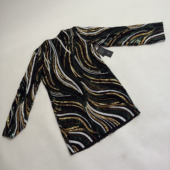 Marciano "Jen Tunic Dress" in Green and Gold Sequin - Picture 8 of 10